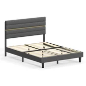 Songmics Posteljni okvir 202x140x110 cm siva