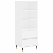 Vidaxl Visoka omara Bela 40x36x110 cm inženirski les