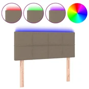 Vidaxl LED posteljno vzglavje taupe 90x5x78/88 cm blago