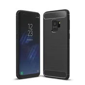 TPU gel ovitek/etui/ovitek Brushed Carbon za Samsung Galaxy S9 - črn