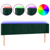Vidaxl LED posteljno vzglavje temno zeleno 163x16x78/88 cm žamet