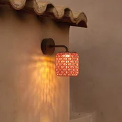 Bover Nans A LED zunanja stenska svetilka, rdeča, O 16,7 cm - Dizajn - grafitno rjava, rdeča - Kovina