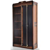 Casa Padrino luxury vintage style bar cabinet brown/black 106.5 x 34 x H. 191 cm - Solid Wood Wine Cabinet - Vintage Style Bar Furniture - Luxury Bar Furniture - Solid Wood Bar Furniture
