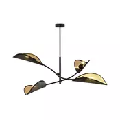 Luster na šipci LOTUS 4xE14/10W/230V crna/zlatna