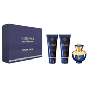 Versace Dylan Blue pour Femme Poklon set, parfemska voda 50ml + mlijeko za tijelo 50ml + gel za tuširanje 50ml