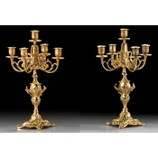 Casa Padrino luxury baroque candle holder set gold A� 25 x H. 40 cm - Handmade baroque style bronze candlesticks - Baroque decorative accessories - Baroque interior - Noble & Magnificent