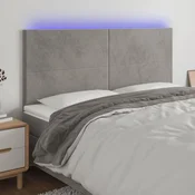 LED uzglavlje svjetlosivo 160x5x118/128 cm baršunasto