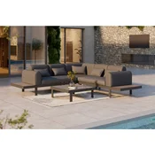 LOUNGE GARNITURA  metal, staklo, tekstil antracit, siva