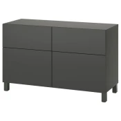 BESTA Komb.odlaganje s vratima/fiokama, tamnosiva/Lappviken/Stubbarp tamnosiva, 120x42x74 cm