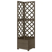 Vidaxl Kotno cvetlično korito z oporno mrežo 40x40x150 cm les jelke