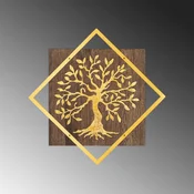 Wallity Zidna dekoracija Tree v2, 54x54 cm, Zlatna-orah