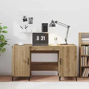 Vidaxl Miza s shranjevanjem Oreh 140 x 50 x 75 cm Konstruiran les