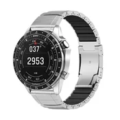 INF 22mm pašček iz nerjavečega jekla in silikona, združljiv z Garmin Silver + Black, (5000295565)