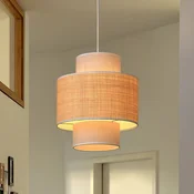 OSRAM viseča svetilka Decor Wrap Cylinder, bež, rafia, lan - Dnevna soba/jedilnica - Podeželska hiša/Rustikalna - bež, svetlo rjava - Tkanine/tekstil