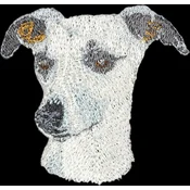 shumee Whippet, angleški hrt - našitek v obliki psa, vezeni našitek, edinstvena dekoracija nahrbtnika znamke Art-Dog