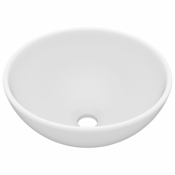 MAISON CHIC Razkošen Umivalnik - Kopalna umivalnik - Lavabo okrogel mat bel 32,5x14 cm keramičen, (21685015)