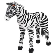 shumee vidaXL Plišasta zebra, stoječa, črno-bela, XXL