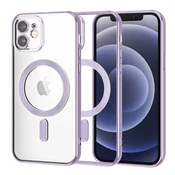 Ovitek Techsuit Luxury Crystal MagSafe za iPhone 12 - light purple