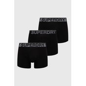 Bokserice Superdry 3-pack za muškarce, boja: crna