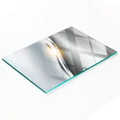 shumee Dekorativna kuhinjska deska za rezanje iz kaljenega stekla s teksturo 80x52 cm