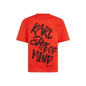 KARL LAGERFELD JEANS Majica  oranžno rdeča / črna