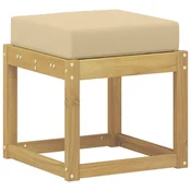 Vidaxl Zunanji stolček klop Bela 43 x 43 x 45 cm Masiven les akacije
