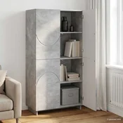 vidaXL Visoka komoda Betonsko siva 79 x 41 x 151 cm konstruiran les