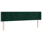 Vidaxl Vzglavje z ušesi temno zeleno 183x16x78/88 cm žamet
