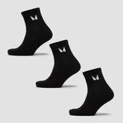 MP Unisex Ankle Socks (3 Pack) - Black - UK 12-14