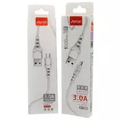 Kabel polnilni ASPOR TYPE-C - 3A, dolžina 1 m, bela