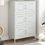 Visoka komoda bijela 67 x 39 x 113 cm celicna