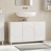 vidaXL Kopalniška omarica Bela 101 x 41 x 58 cm Konstruiran les