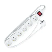 Produžni kabl 6-delni 3x1.5mm/5m sa prekid. beli Elit+