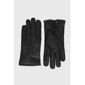 Kožne rukavice BOSS za muškarce, boja: crna