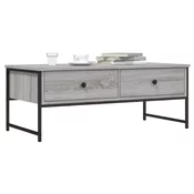 vidaXL Klubska mizica siva sonoma 101x49x39,5 cm inženirski les