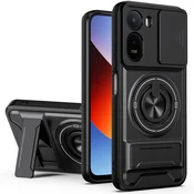 Overboard Ovitek za Xiaomi Redmi A7 Pro, s stojalom in pokrovom kamere, za MagSafe, črn