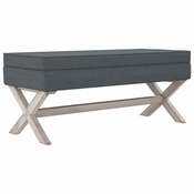 Tabure za pohranu tamnosivi 110 x 45 x 49 cm baršunasti