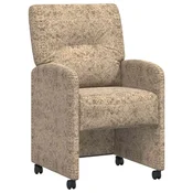 Vidaxl Jedilni stoli s kolesi 2 szt. Svetlo siva 57 x 67 x 95 cm