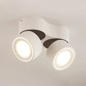 Arcchio LED stropni reflektor Rotari, bel, 2-smerni, 2270lm - Hodnik - Sodobni - Aluminij