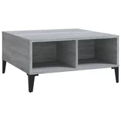 Stolic za kavu siva boja hrasta 60x60x30 cm konstruirano drvo