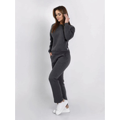Womens insulated tracksuit, sweatshirt and loose trousers, graphite