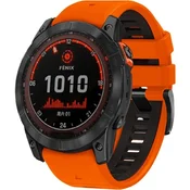 GS Silikonski pašček QuickFit za Garmin Fenix 22 mm, oranžen/črn