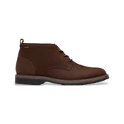 Clarks za moške. 26183255 Aldwin Mid usnjeni škornji rjave barve (43), Rjava, Ravna stran, Nubuk, Čipke, Priložnostno