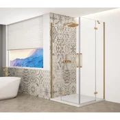 TRINITY GOLD MATT kvadratni zaslon 1200x1200mm, vogal, prozorno steklo - 120x120 cm - Gelco - TRINITY - 36 - Kvadrat z vogalnim vhodom - 1200 - 2000 - 1200 - 8 - 14