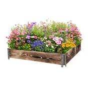 ATMOWOOD Lesena visoka greda z okovjem 120 x 120 x 20 cm - ožgana