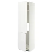 METOD Vis.elem.frižider/zamrz s 2vrata, bela/VOXTORP bela visokog sjaja vertikalna rucka, 60x60x220 cm