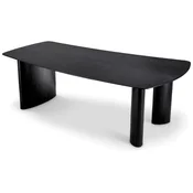 Casa Padrino luxury dining table black gray 230 x 120 x H. 76.5 cm - Solid wood kitchen table with slightly curved tabletop - Dining room furniture - Luxury furniture - Luxury furnishings