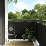 Vidaxl vidaXL Balkonska pregrada, črna, 300x100 cm, poliratan