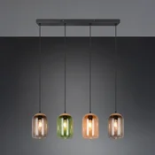 Trio Lighting Obesek iz plute, večbarvni, dolžina 90 cm, 4-svetlobno steklo/pluta - Dnevna soba/jedilnica - Sodobni - večbarvna, rjava, črna