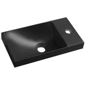 SAPHO SAPHO AGOS Črno Pravokotno Umivalnik 40x22cm Liti Marmor Levé/Pravé